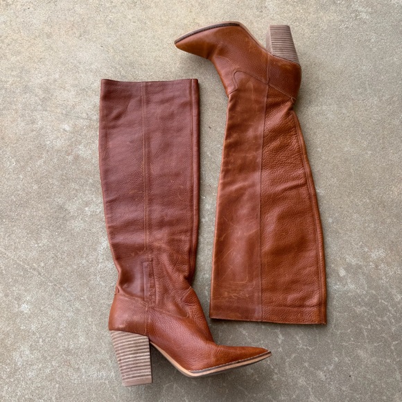 Lucky Brand Azoola Leather Knee High Boots Women’s Size 7.5 - Picture 2 of 13